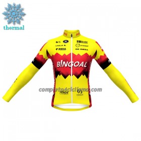 Maglia 2023 Bingoal WB Manica Lunga Winter Invernale Giallo Rosso